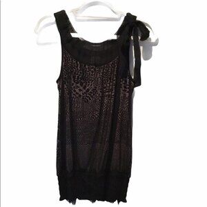 Julienne Leopard and Black Mesh Top Size S